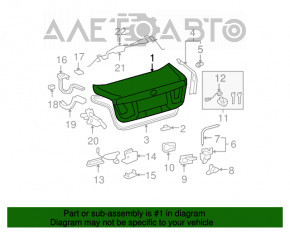 Capac portbagaj pentru Lexus LS460 LS600h 07-12 cu camera neagra, 212 pini, vopsita.