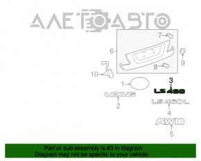 Emblema capacului portbagajului LS460 pentru Lexus LS460 LS600h 07-12