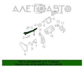 Capacul genunchiului șoferului pentru Nissan Murano z50 03-08, negru, lipsesc capacul, zgârieturi.