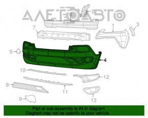 Bara față goală Jeep Cherokee KL 14-18 cu senzori de parcare, Trailhawk