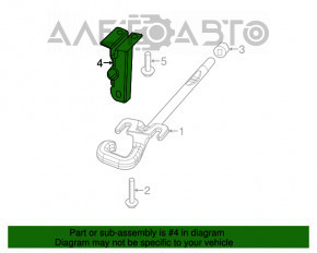 Montare cârlig față stânga față pentru bara de protecție Jeep Cherokee KL 14-18 Trailhawk