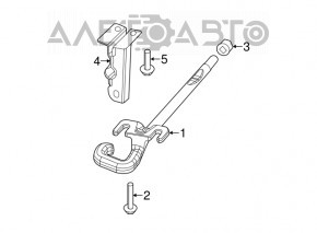 Montare cârlig față stânga față pentru bara de protecție Jeep Cherokee KL 14-18 Trailhawk