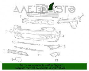 Suportul pentru bara de protecție față a aripii stângi Jeep Cherokee KL 14-18 Trailhawk, nou, original