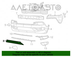 Grila inferioară a bara de protecție față pentru Jeep Cherokee KL 14-18 fără radar, Trailhawk, ușor uzată