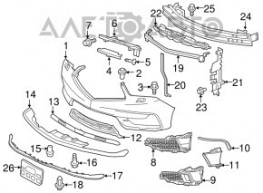 Moldura bara de protecție față dreapta Acura MDX 17-20 crom nou OEM original