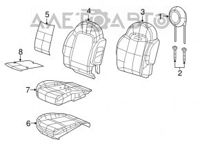 Scaunul șoferului Fiat 500X 16-18 cu airbag, electric, piele neagră cu inserții roșii