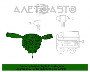 Comutatorul de sub volan asamblat cu chitara pentru Jeep Cherokee KL 14-