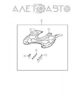 Защита двигателя задняя Jeep Cherokee KL 14-18 метал