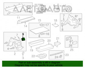 Capacul de arc stânga spate Toyota Prius V 12-17 gri închis, zgârieturi