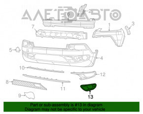 Cadru stânga pentru faruri de ceață Jeep Cherokee KL 14-18 Trailhawk