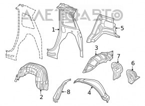 Aripa din spate dreapta a Dodge Durango 11-13 alb PW1.