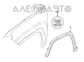 Emblema aripilor TRAILRATED din partea dreapta față a Jeep Compass 17- Trailhawk