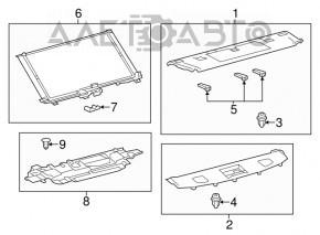 Полка задняя Lexus ES300h ES350 13-18 черн под шторку и динамики Mark Levinson