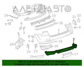 Бампер задний голый Jeep Grand Cherokee WK2 14-21 нижняя часть, под 2 трубы