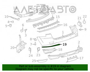 Молдинг заднего бампера левый Jeep Grand Cherokee WK2 14-21