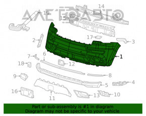 Bara față goală fără ornamente Jeep Grand Cherokee WK2 17- fără cârlig