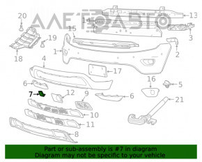 Заглушка буксир крюка переднего бампера Jeep Grand Cherokee WK2 14-16