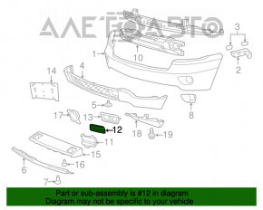 Grila de protecție a bara de protecție față stânga Jeep Grand Cherokee WK2 11-13