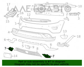 Grila inferioară a bara de protecție față sub ornamente stânga Jeep Grand Cherokee WK2 14-16 Summit SIGNEDA