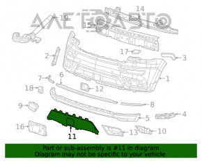 Grila inferioară a bara din față sub ornamentele Jeep Grand Cherokee WK2 17- Summit, sub radar