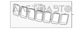 Grile de radiator pentru Jeep Grand Cherokee WK2 14-16, set de 7 bucăți, argintiu