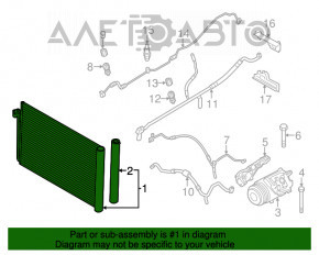 Radiatorul condensatorului de aer condiționat BMW 5 F10 10-17