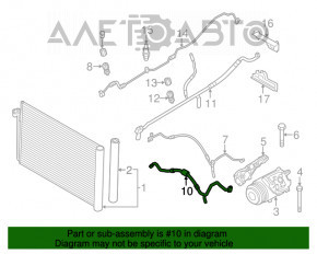 Tubul de aer condiționat compresor-foc BMW 5 F10 10-17 primul