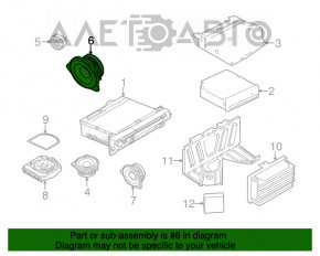 Difuzorul din panoul din spate dreapta BMW 5 F10 11-16 hi-fi