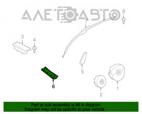 Airbag-ul de genunchi pentru pasagerul din dreapta al BMW 5 F10 11-16, gri