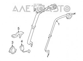 Centura de siguranță din spate dreapta pentru BMW 5 F10 11-16, culoare bej