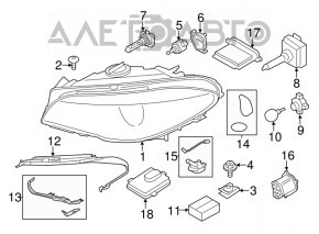 Suport far stânga BMW 5 F10 11-13 halogen nou OEM original