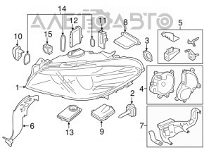 Фара передняя левая в сборе BMW 5 F10 14-16 LED, адаптив