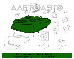 Far dreapta față asamblată BMW 5 F10 11-13 halogen