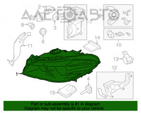 Фара передняя правая в сборе BMW 5 F10 14-16 ксенон