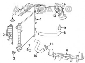 Дефлектор радиатора нижний Jeep Grand Cherokee WK2 17-21 3.6 тип 2