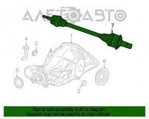 Ax cu roți spate dreapta pentru Jeep Grand Cherokee WK2 11-13, lungime 215mm.