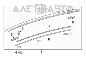 Balustrade longitudinale Lexus RX350 RX450h 16-22