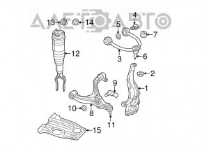 Amortizor pneumatic frontal stânga Jeep Grand Cherokee WK2 11-13 asamblat