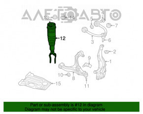 Amortizor pneumatic frontal stânga Jeep Grand Cherokee WK2 14-15 complet