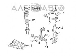 Amortizor pneumatic frontal stânga Jeep Grand Cherokee WK2 14-15 complet