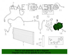 Compresorul de aer condiționat pentru Fiat 500 12-19