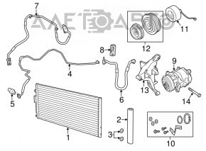 Compresorul de aer condiționat pentru Fiat 500 12-19