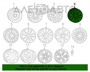 Диск колесный R15 Fiat 500 12-19 бордюрка