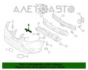 Крепление переднего бампера левое Nissan Rogue Sport 17-19 OEM