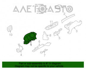 Capacul de bord pentru Nissan Rogue 14-20, negru