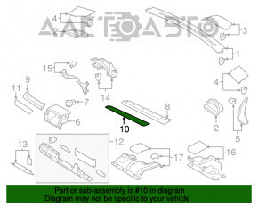 Capacul torpedoului dreapta pentru Subaru Outback 15-19 maro cu o dungă cromată, zgârieturi