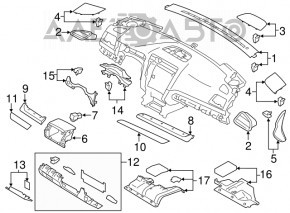 Capacul torpedoului dreapta pentru Subaru Outback 15-19 maro cu o dungă cromată, zgârieturi