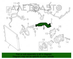 Tubul de aer condiționat dublu pentru Jeep Cherokee KL 19- 3.2, cauciuc