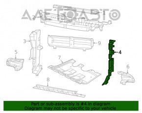 Deflectorul radiatorului stânga Jeep Cherokee KL 19- 2.4 nou original