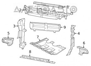 Deflectorul radiatorului stânga pentru Jeep Cherokee KL 19- 3.2, nou, original